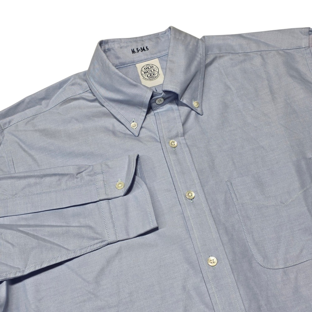 Old Bull Lee Button Down Men 16.5 Blue Oxford Shirt Long Sleeve Made in USA NWOT